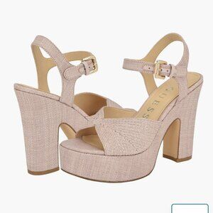 Guess Women's Light Pink Saylin Ankle Strap Platform Sandal Size 8.5
